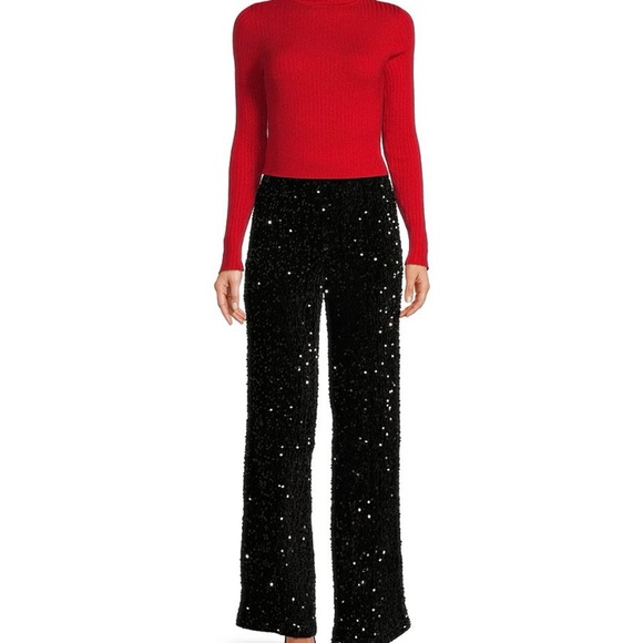 NWT J. McLaughlin Black Sequin Pants - Picture 1 of 3